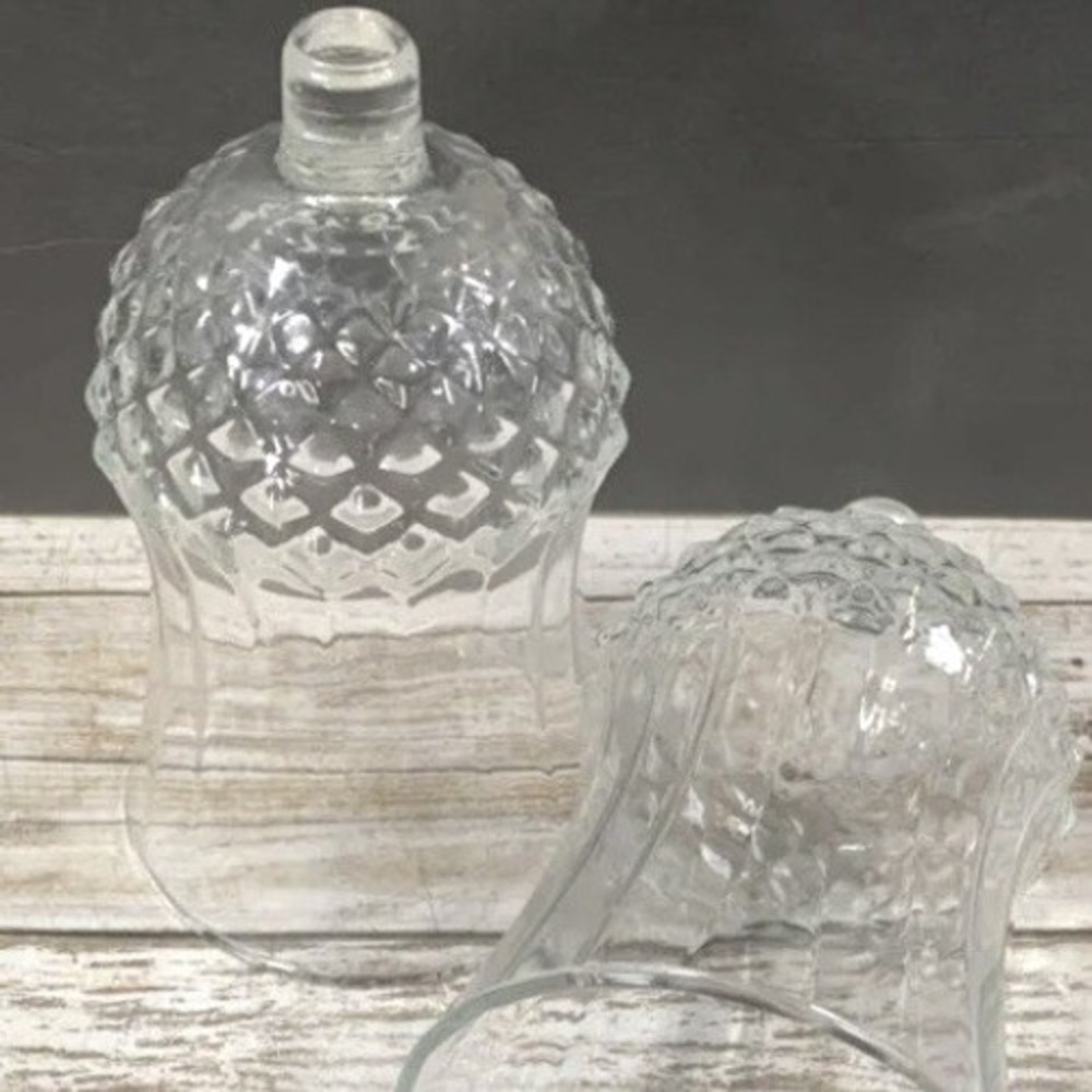 Vintage Home Interiors Candle Votive Holders Clear Glass Diamond Pair 2pc - Picture 2 of 6